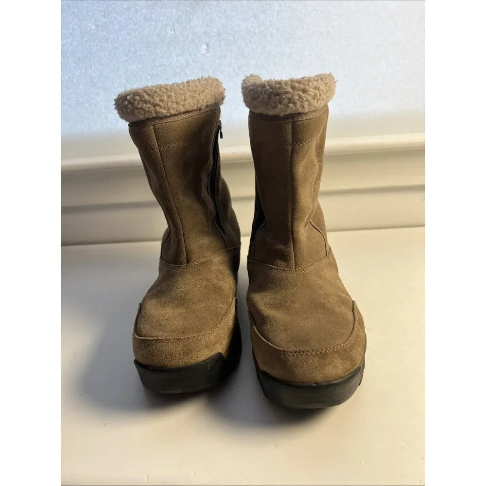 Sorel Waterfall Suede Leather Boots Women 8 NL1964-250‎ Tan Insulated Waterproof